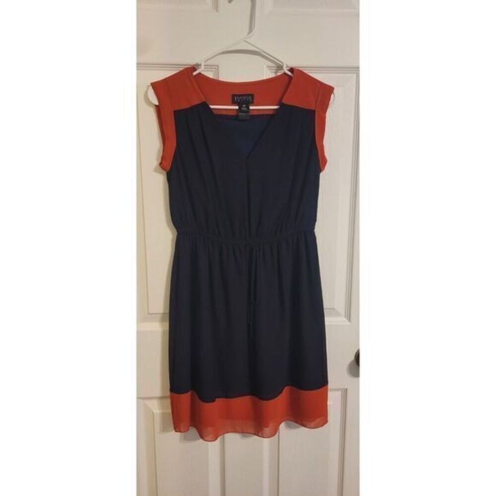Enfocus Women's A Line Blue And Orange Sleeveless Dress Size 4P